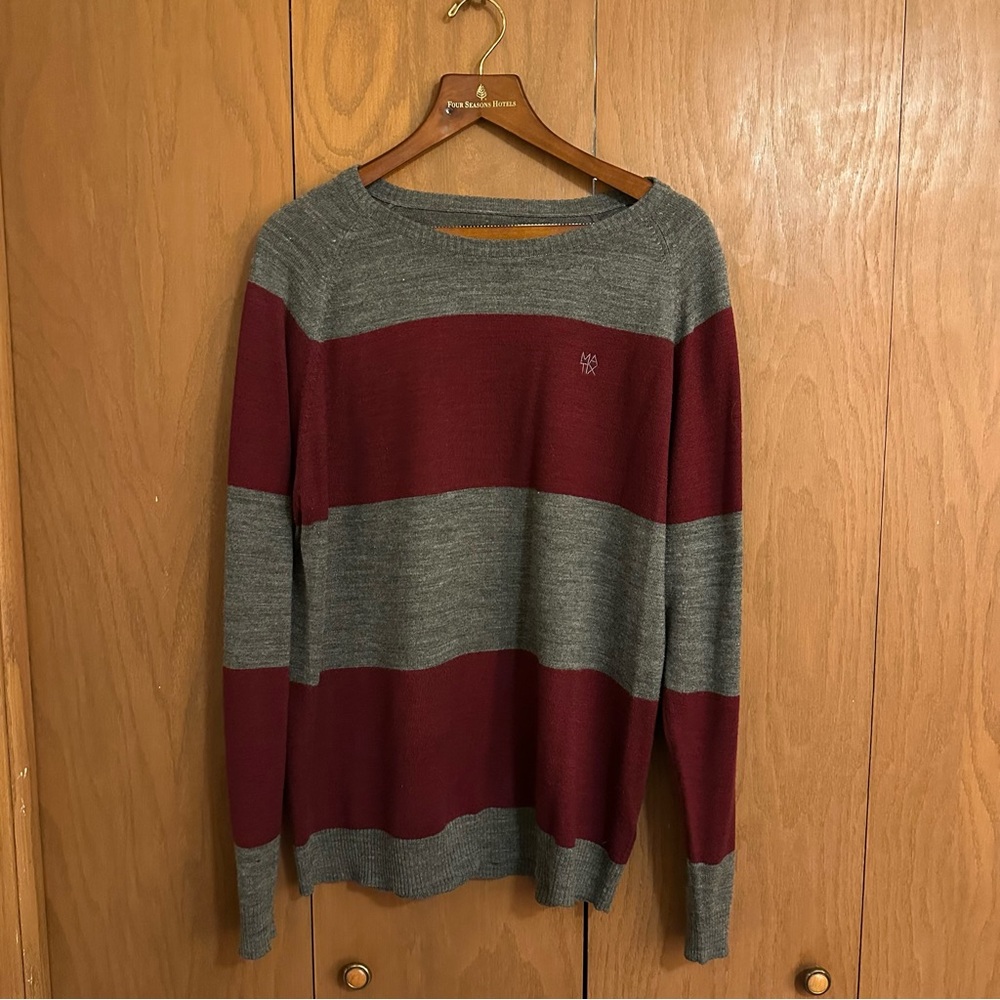 Matix Charcoal and Red Knit Sweater